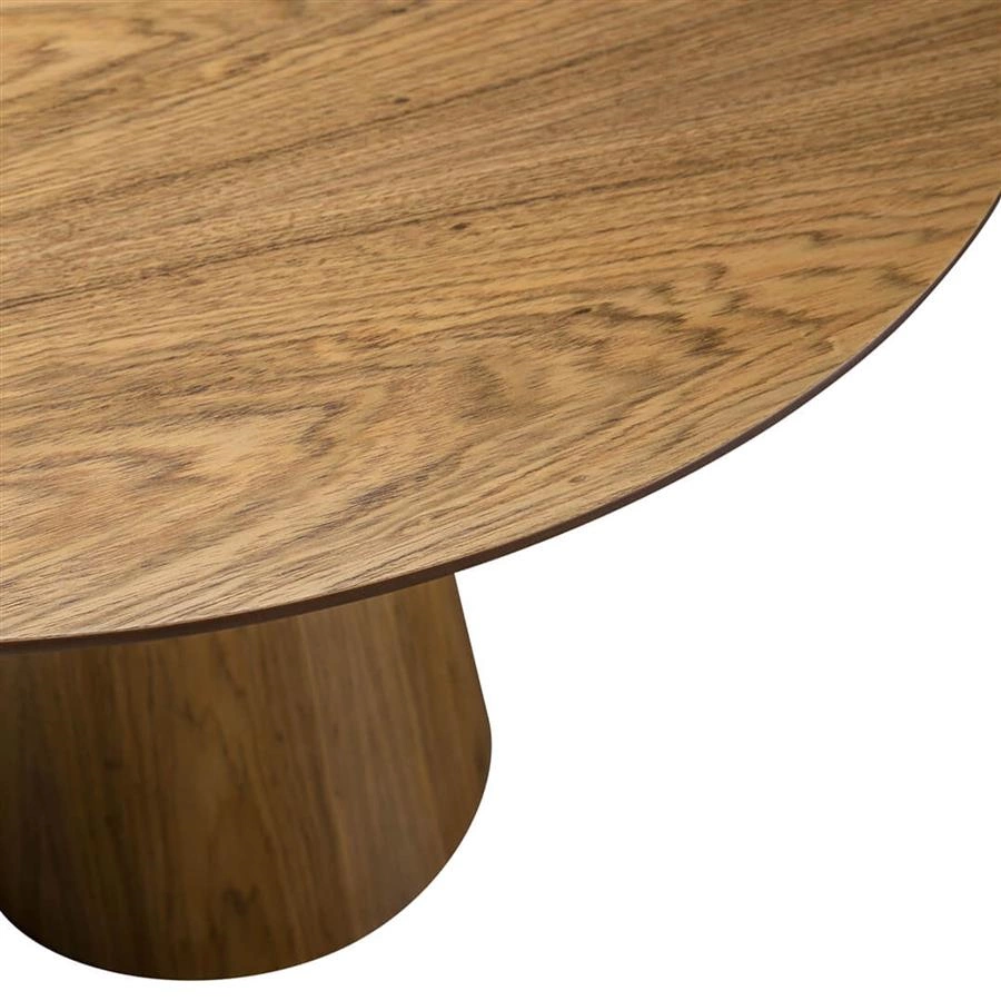 mesa de jantar redonda cone veneza em madeira louro freijó