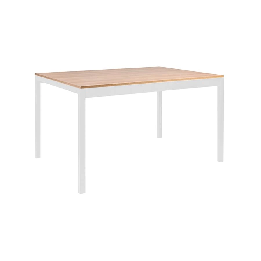 mesa de jantar retangular em metal e madeira square