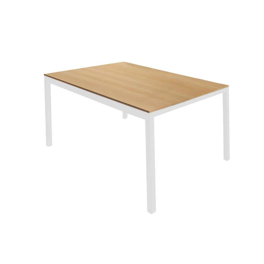 mesa de jantar retangular em metal e madeira square