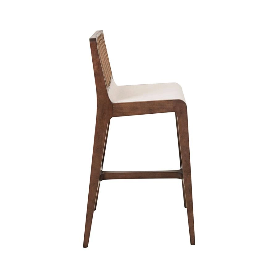 banqueta em palha e madeira amalfi