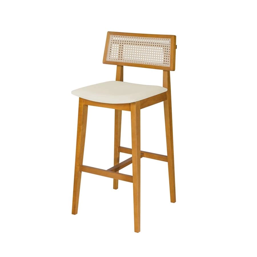 banqueta em madeira e palha cadiz