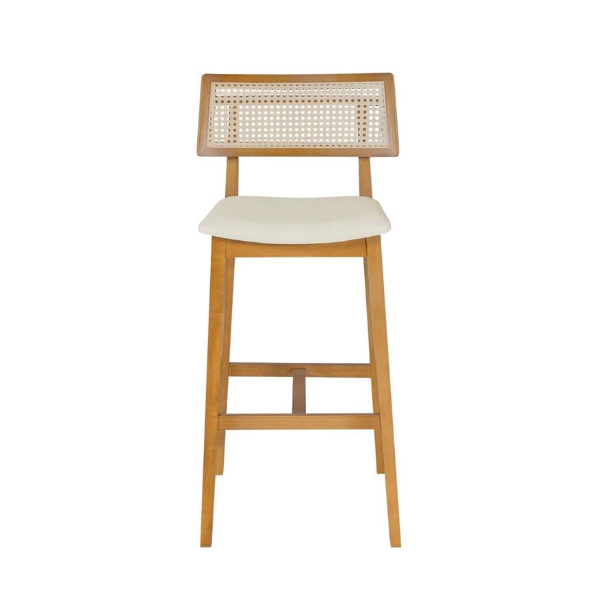 banqueta em madeira e palha cadiz