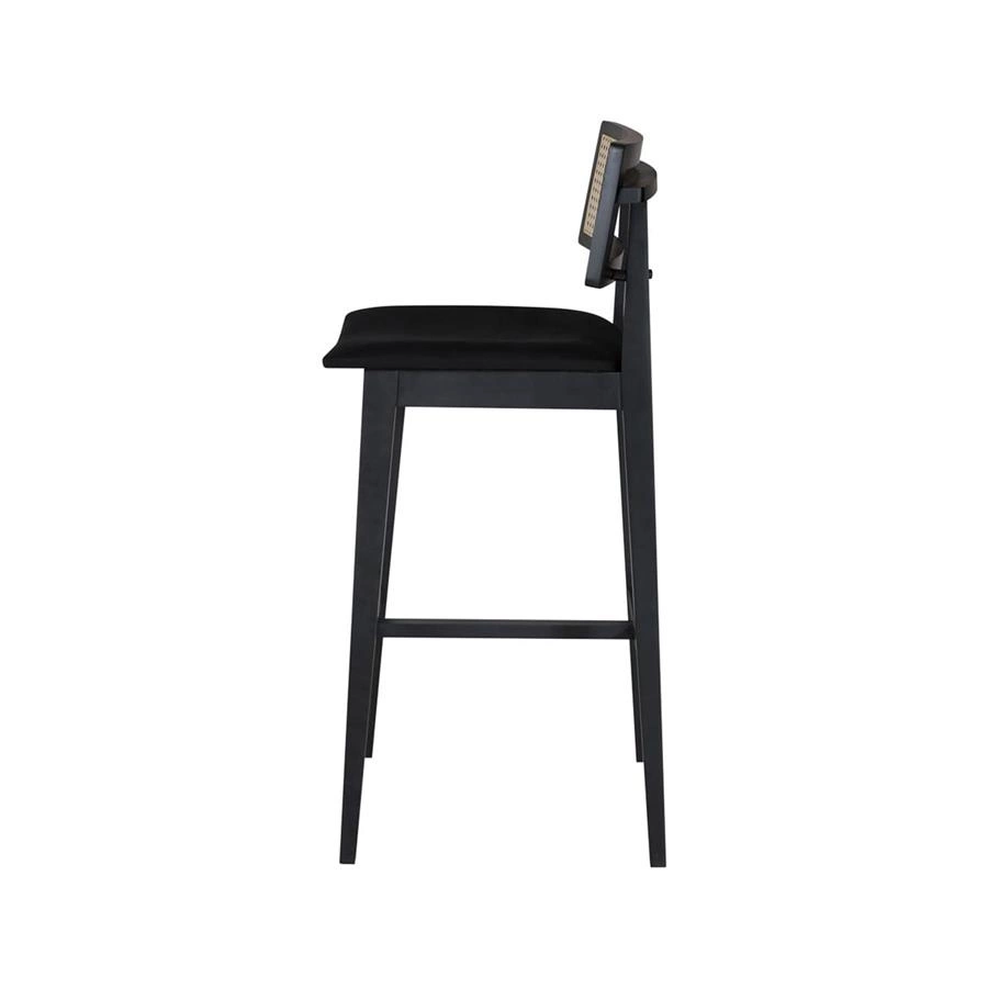 banqueta preta com palha cadiz