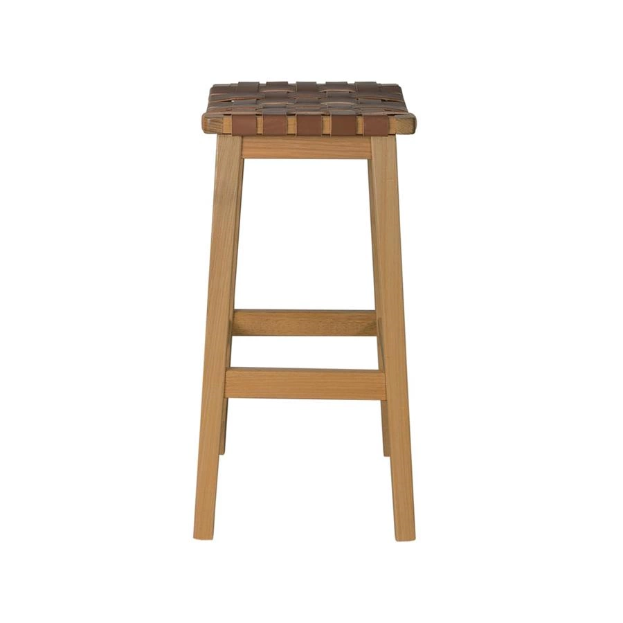 banqueta trançada em couro natural rodeo