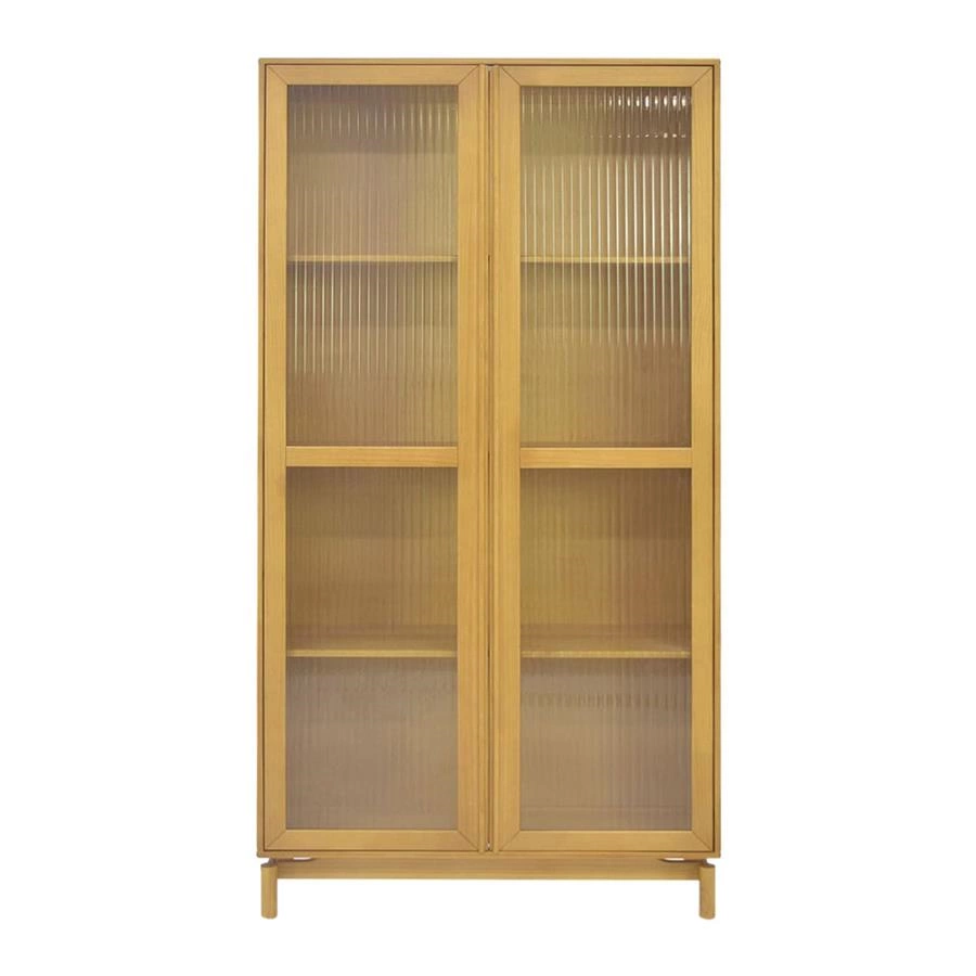 cristaleira em madeira e vidro canelado bilbao