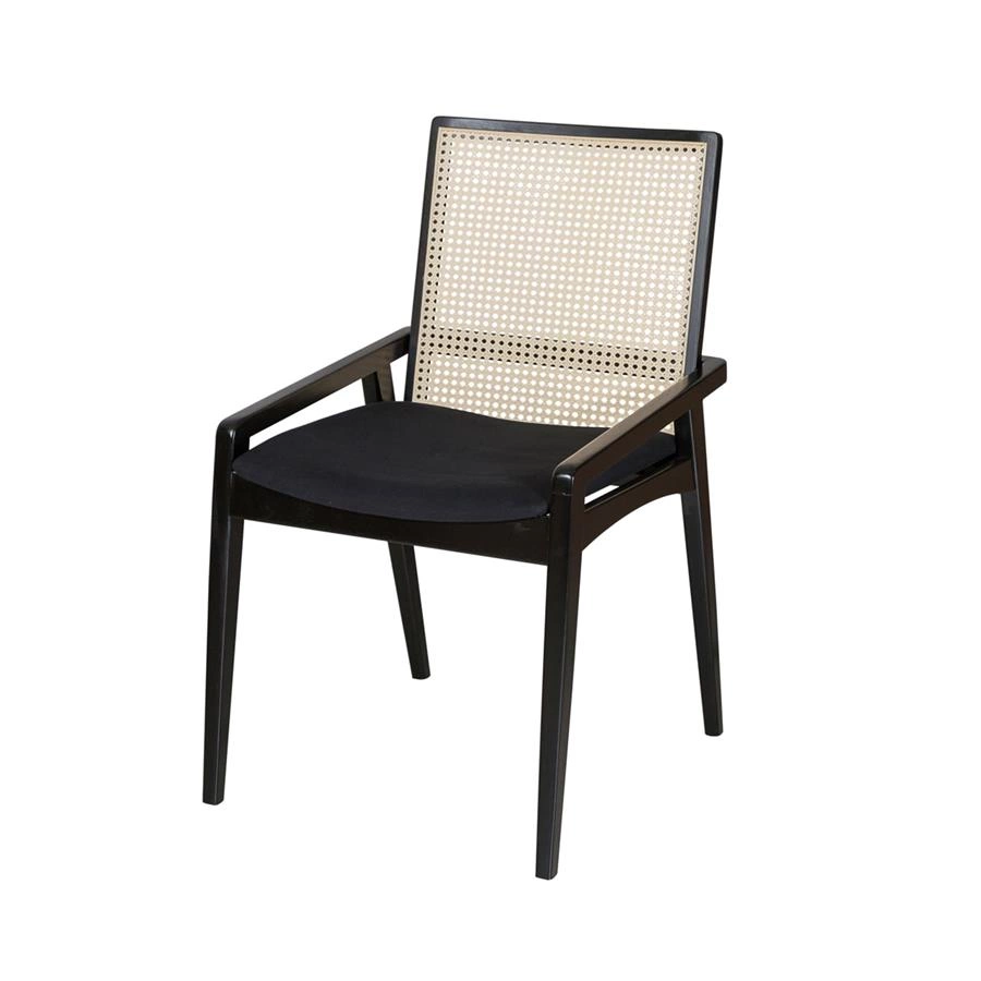 cadeira preta com palha maiorca