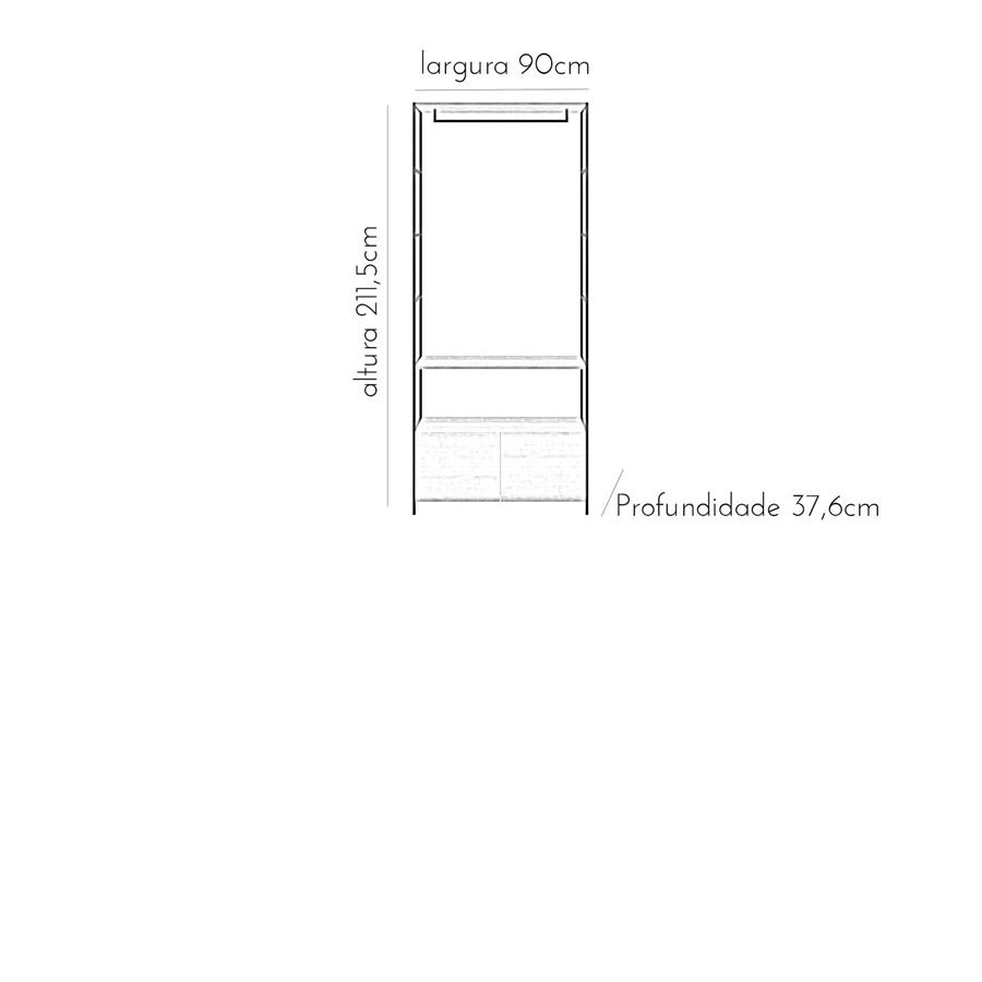 arara com gavetas camden