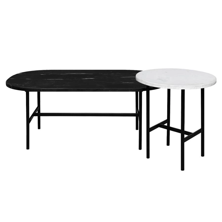conjunto de mesa de centro em pedras naturais drops