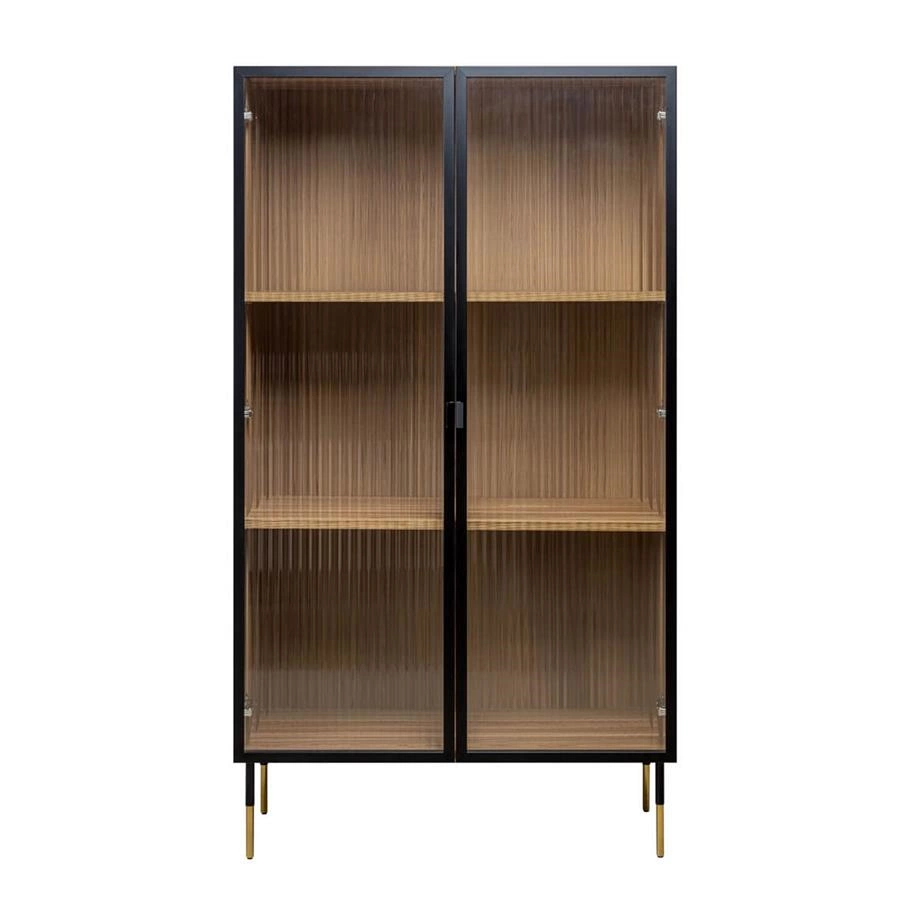 cristaleira com porta em vidro canelado loft