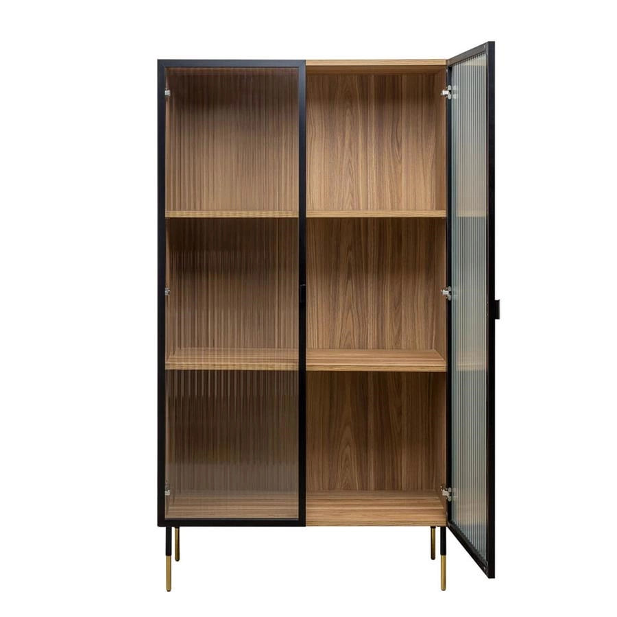 cristaleira com porta em vidro canelado loft