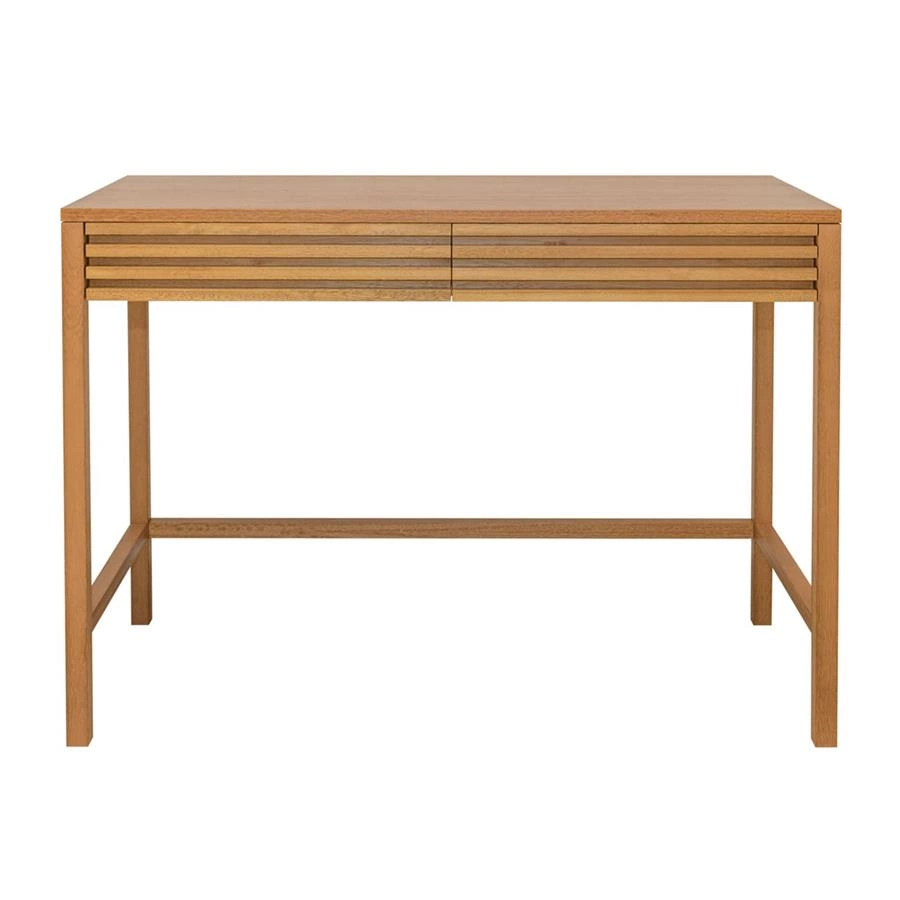 escrivaninha em madeira ripada e gavetas vit