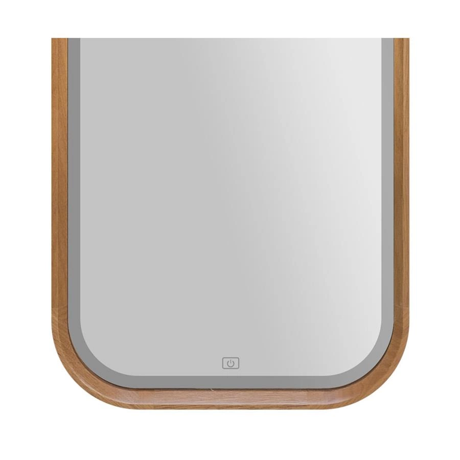 espelho led corpo inteiro com moldura retangular em madeira oslo