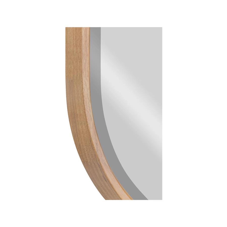 espelho led embutido com moldura oval em madeira oslo