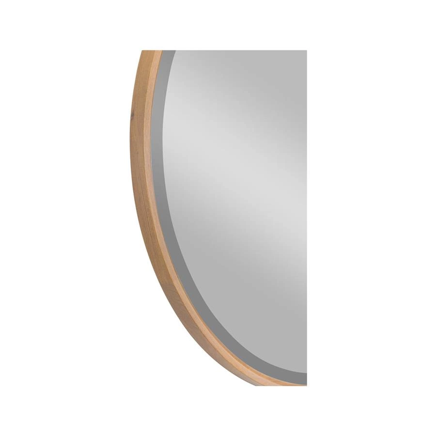 espelho led embutido redondo 90cm com moldura em madeira oslo