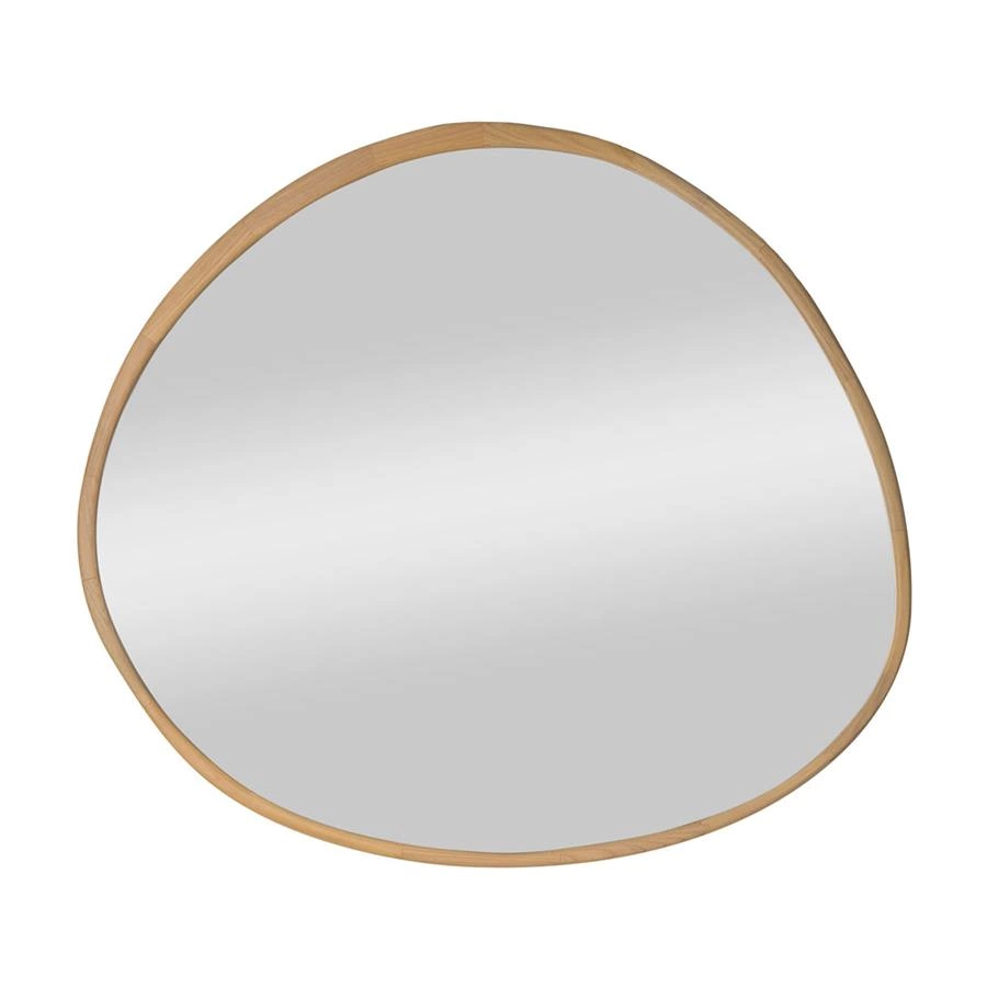 espelho orgânico arredondado em madeira