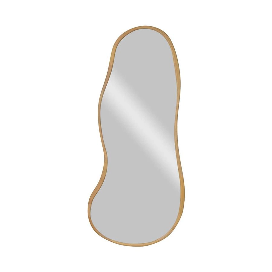 espelho orgânico corpo inteiro em madeira ondas