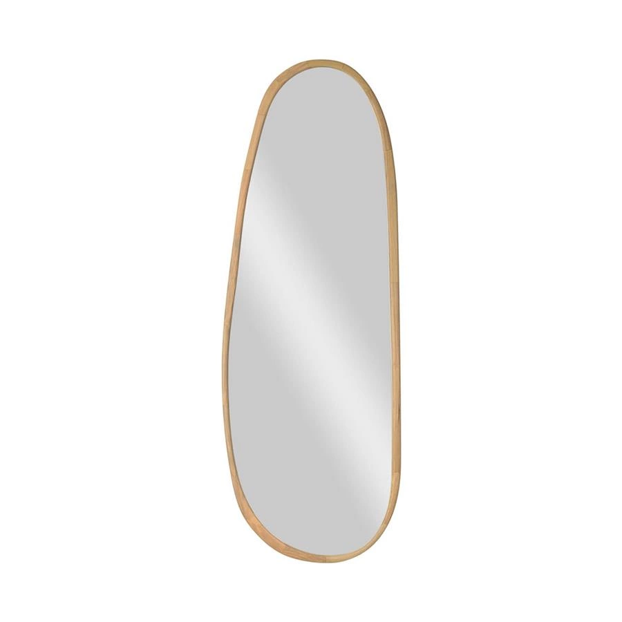 espelho orgânico corpo inteiro em madeira ovalado