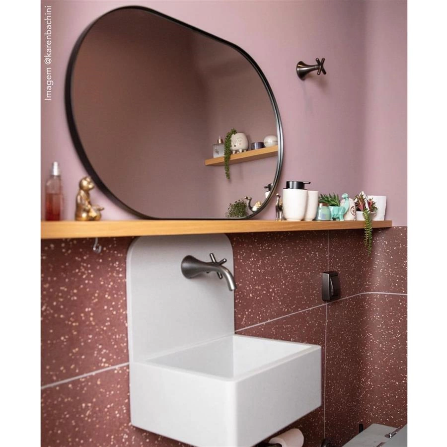 espelho oval preto asturias