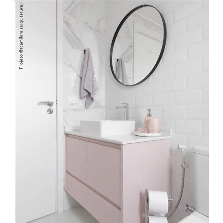 espelho redondo preto 70cm menorca