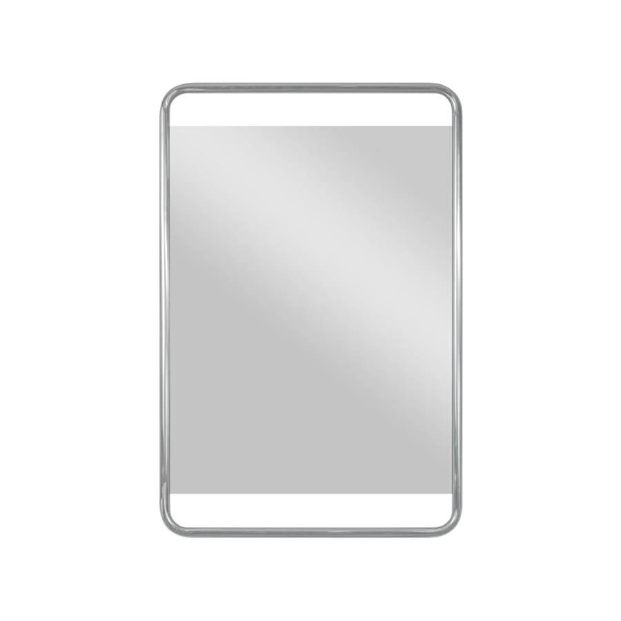 espelho retangular cromado em metal soho
