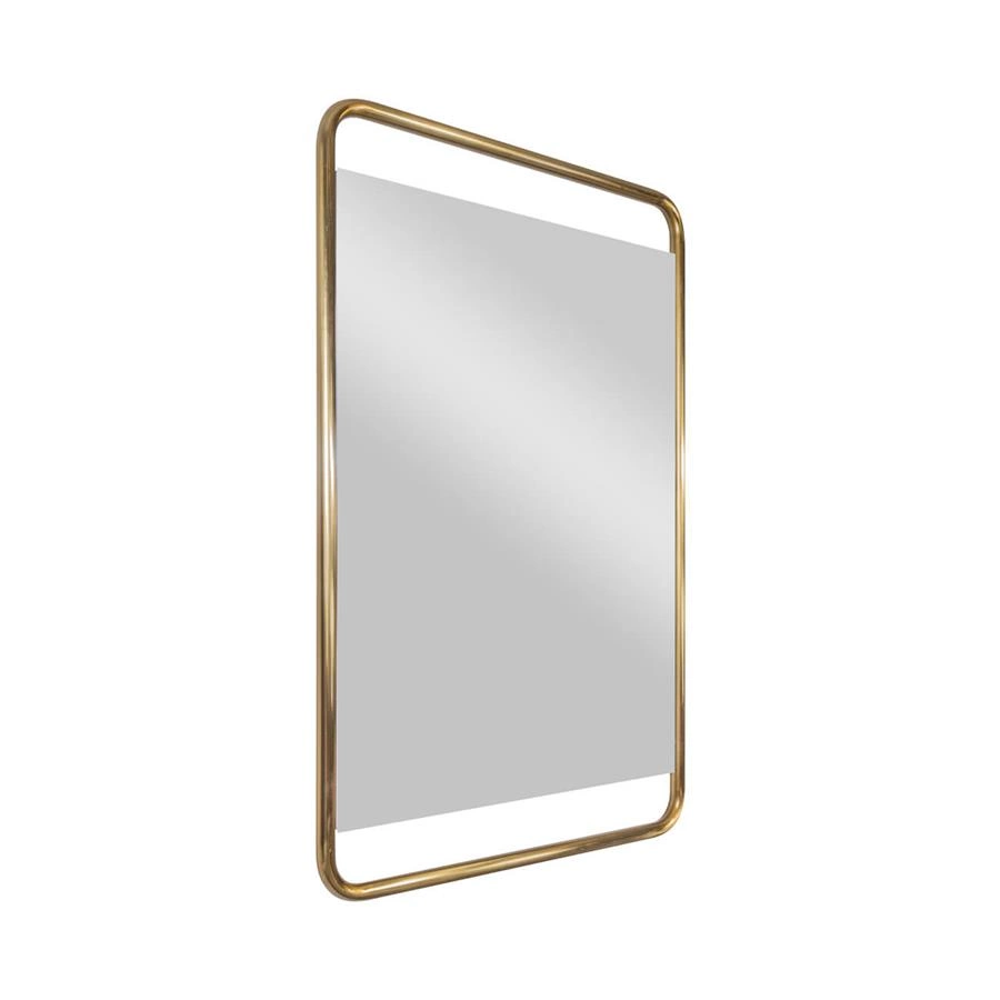 espelho retangular dourado em metal soho