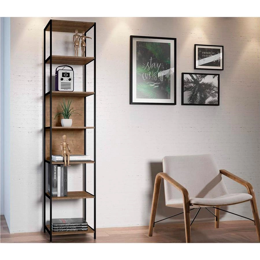 estante em metal e madeira camden pequena