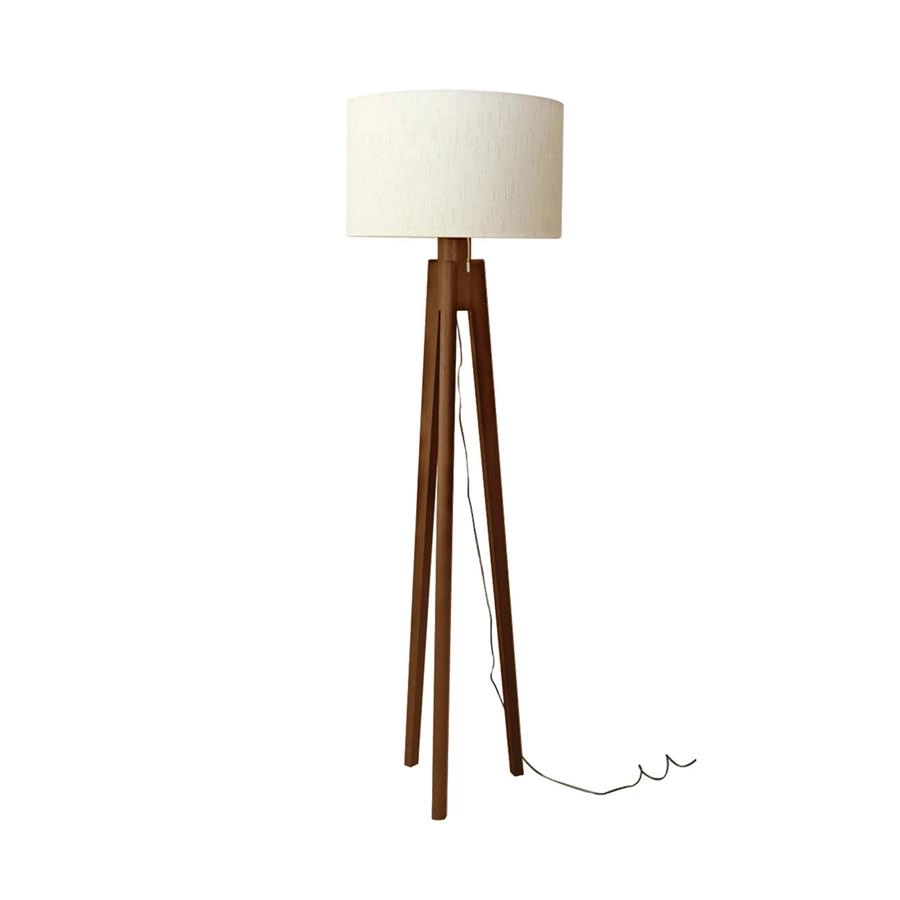 luminária de piso em madeira tripe