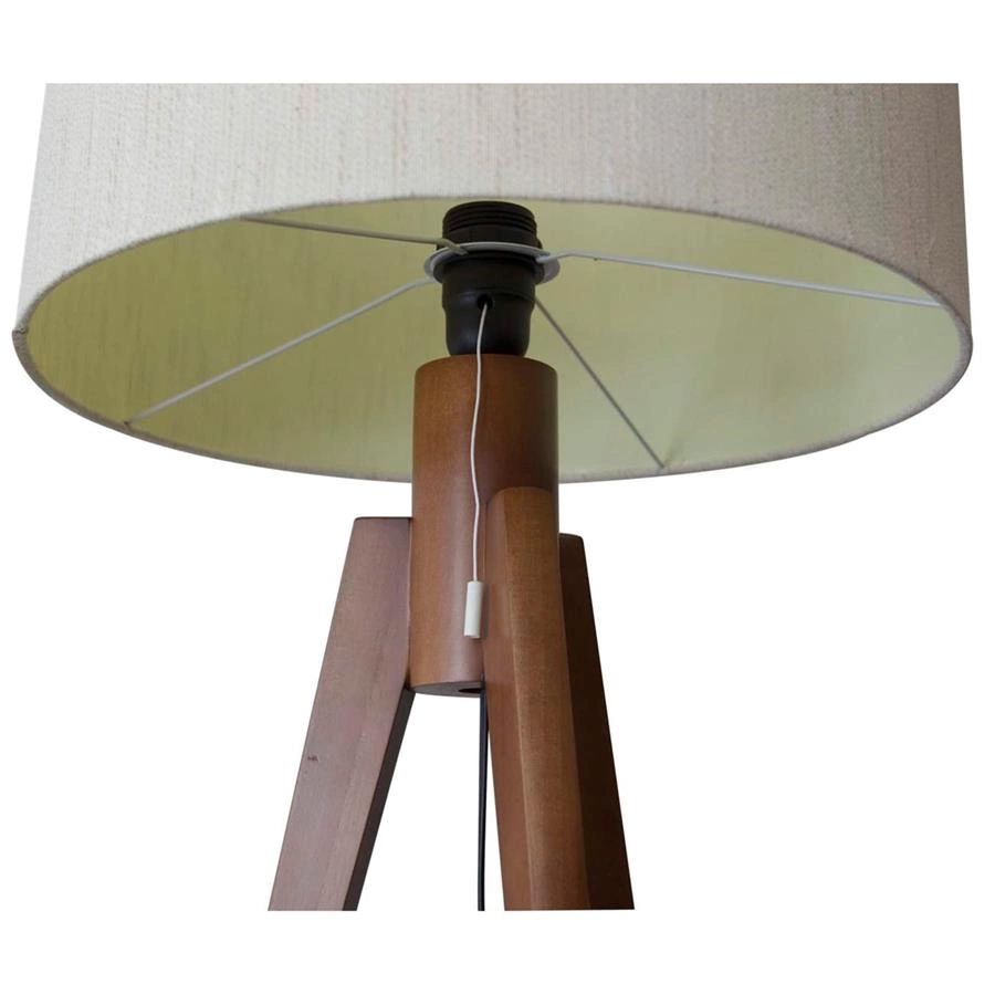 luminária de piso em madeira tripe