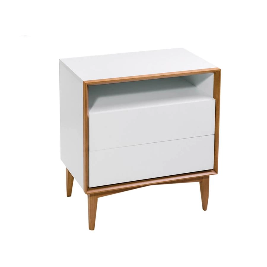 mesa de cabeceira em laca e madeira frame