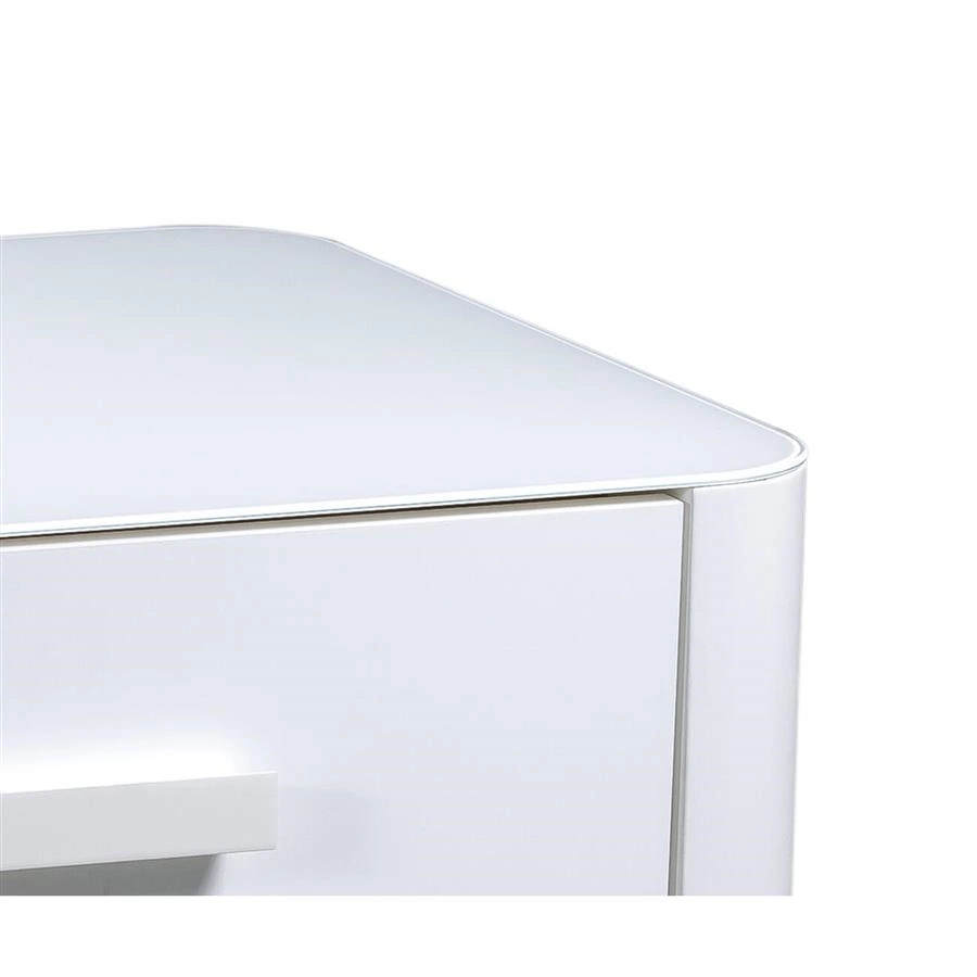 mesa de cabeceira em laca e vidro must