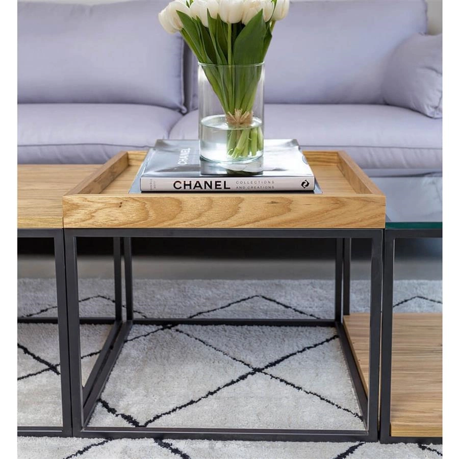 mesa de centro tampo bandeja cube