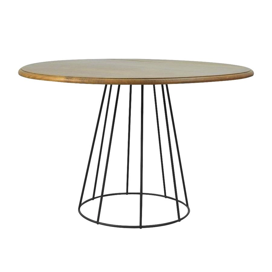 mesa de jantar redonda base em metal mykonos