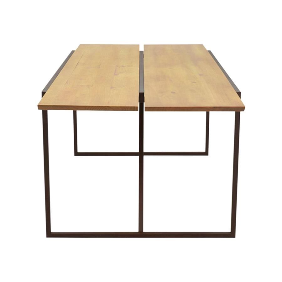 mesa de jantar em madeira e metal mescla