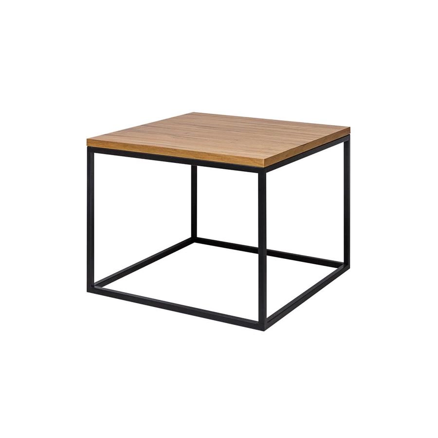 mesa em metal e madeira cube