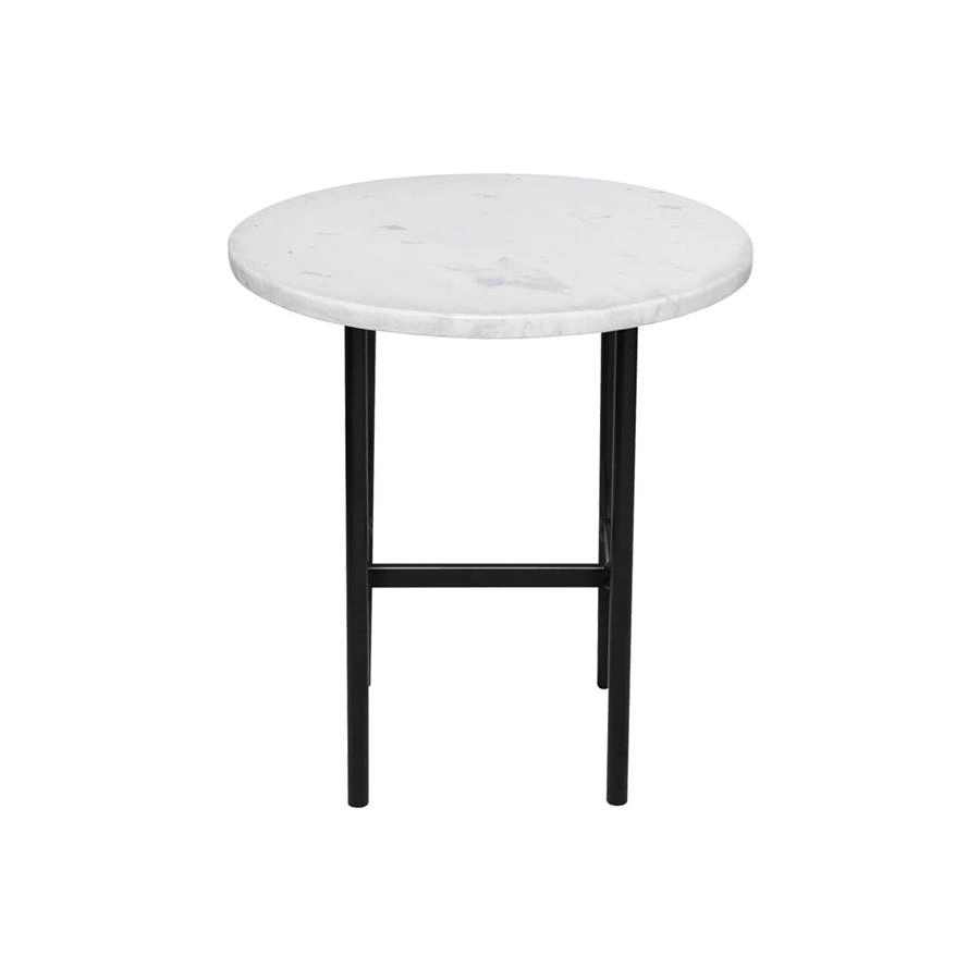 mesa lateral redonda em marmore espirito santo drops