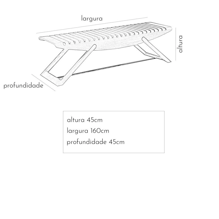 banco em madeira curva courbes