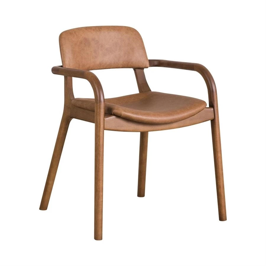cadeira com braços em couro caramelo surface