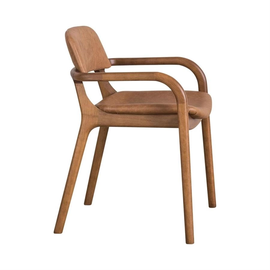 cadeira com braços em couro caramelo surface