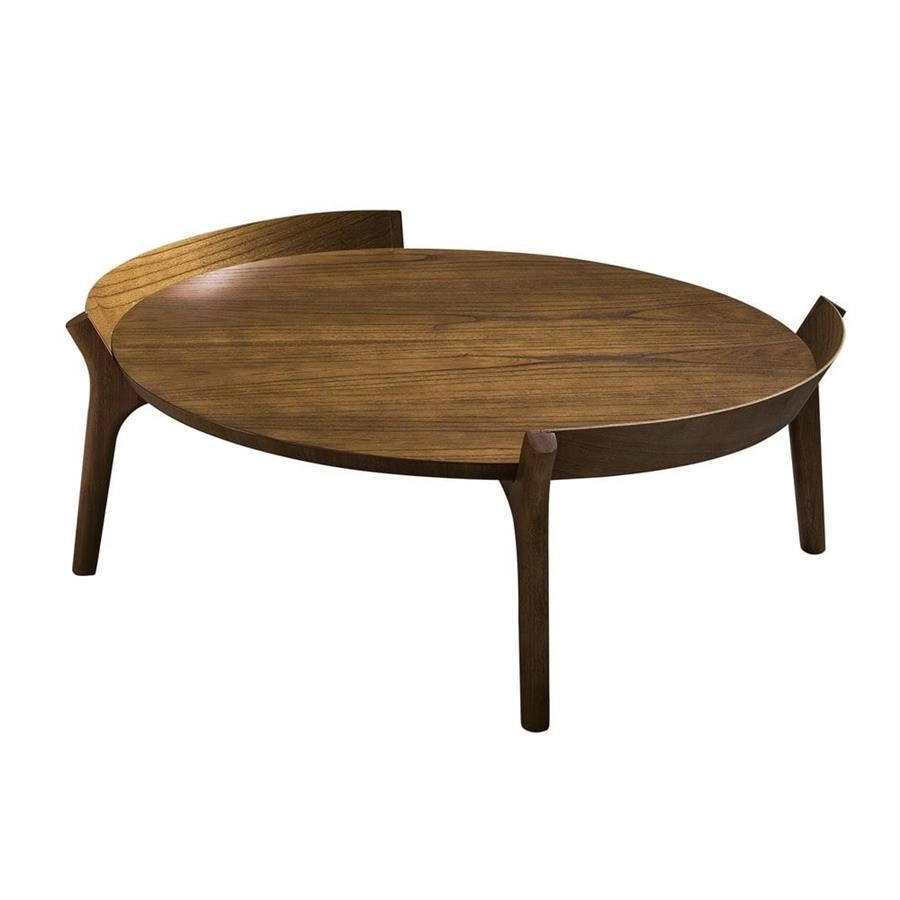 mesa de centro redonda em madeira terres