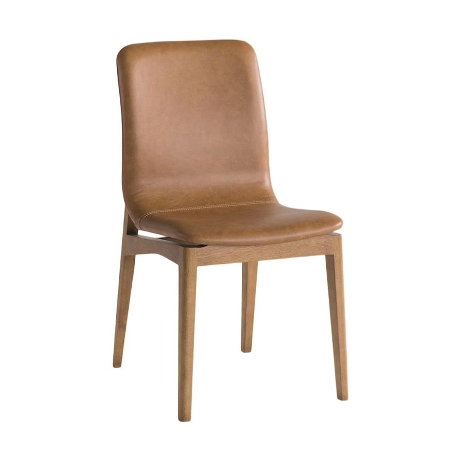 cadeira em couro natural caramelo vito