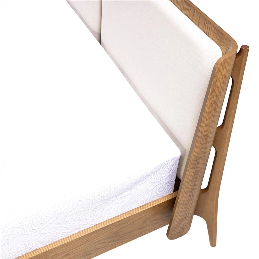 cama casal em madeira carvalho linna