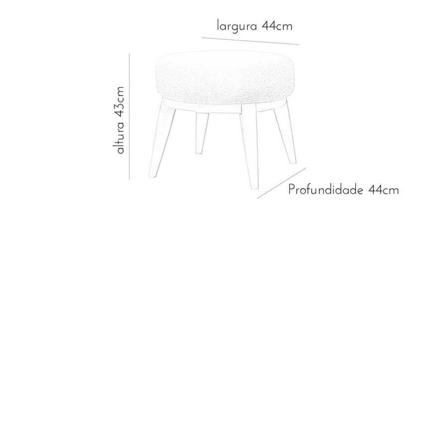 puff redondo em tecido boucle nube